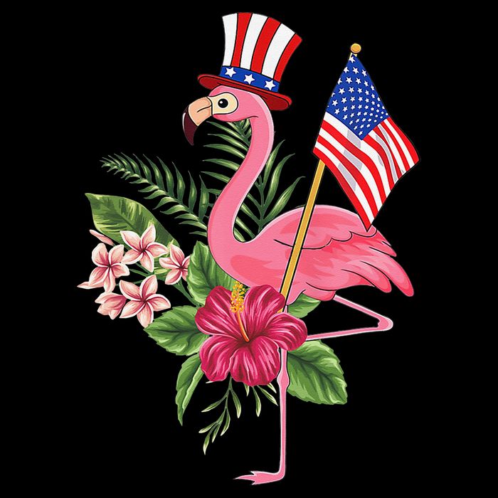 lamerica Patriotic 4th of July Flamingo American Cooling Performance Crew T-Shirt