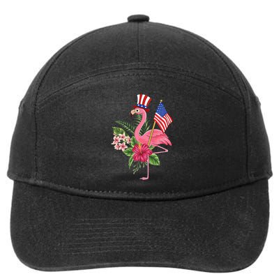 lamerica Patriotic 4th of July Flamingo American 7-Panel Snapback Hat