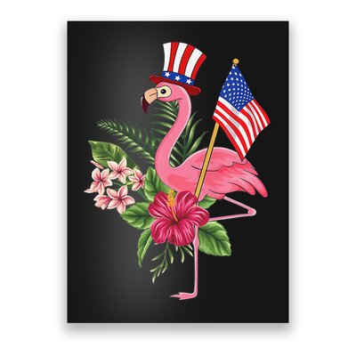 lamerica Patriotic 4th of July Flamingo American Poster
