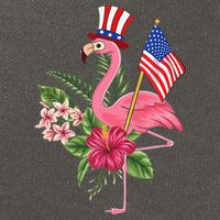 lamerica Patriotic 4th of July Flamingo American Cotton Canvas Backpack