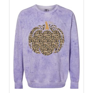 Leopard Pumpkin Art Halloween Party Autumn Holiday Seasonal Colorblast Crewneck Sweatshirt