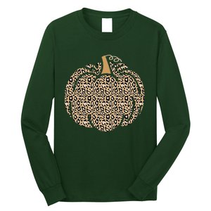 Leopard Pumpkin Art Halloween Party Autumn Holiday Seasonal Long Sleeve Shirt