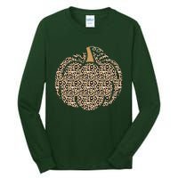 Leopard Pumpkin Art Halloween Party Autumn Holiday Seasonal Tall Long Sleeve T-Shirt