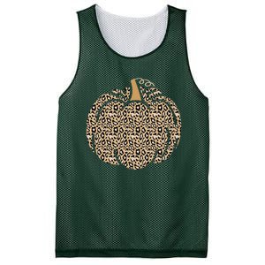 Leopard Pumpkin Art Halloween Party Autumn Holiday Seasonal Mesh Reversible Basketball Jersey Tank