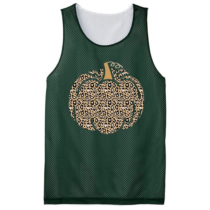 Leopard Pumpkin Art Halloween Party Autumn Holiday Seasonal Mesh Reversible Basketball Jersey Tank