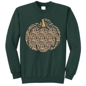 Leopard Pumpkin Art Halloween Party Autumn Holiday Seasonal Tall Sweatshirt