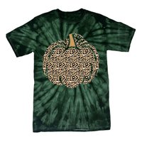 Leopard Pumpkin Art Halloween Party Autumn Holiday Seasonal Tie-Dye T-Shirt