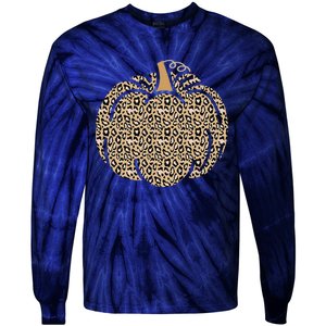 Leopard Pumpkin Art Halloween Party Autumn Holiday Seasonal Tie-Dye Long Sleeve Shirt