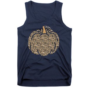 Leopard Pumpkin Art Halloween Party Autumn Holiday Seasonal Tank Top