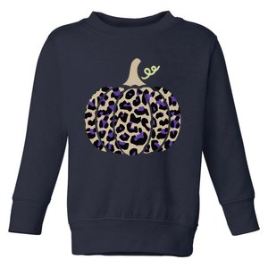 Leopard Pumpkin Art Halloween Party Autumn Holiday Seasonal Toddler Sweatshirt