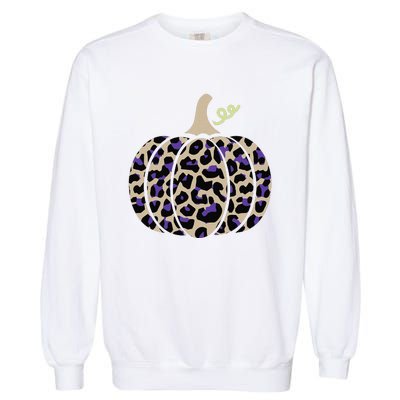 Leopard Pumpkin Art Halloween Party Autumn Holiday Seasonal Garment-Dyed Sweatshirt