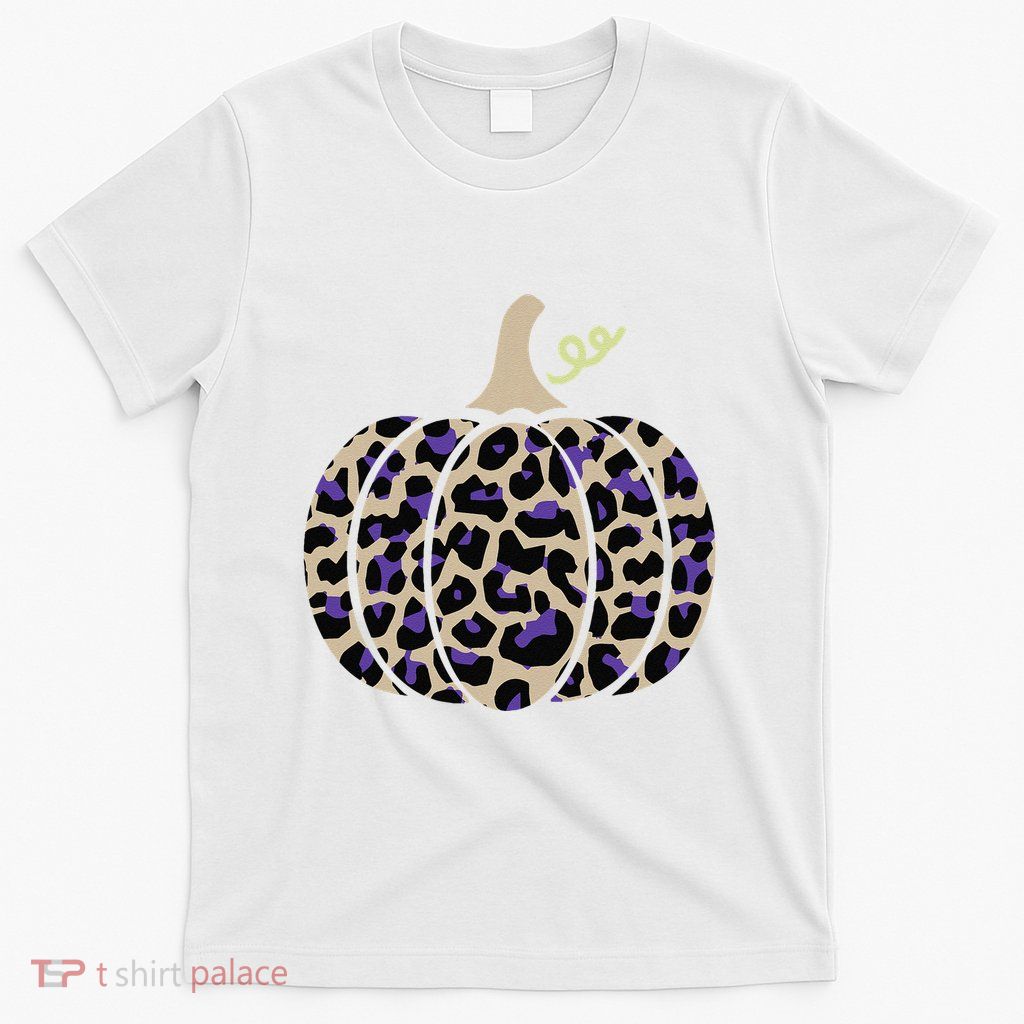 Leopard Pumpkin Art Halloween Party Autumn Holiday Seasonal T-Shirt