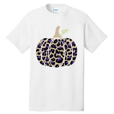 Leopard Pumpkin Art Halloween Party Autumn Holiday Seasonal Tall T-Shirt