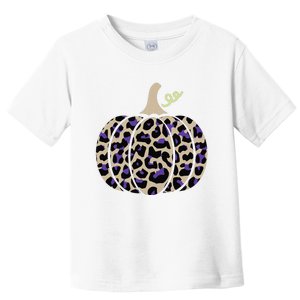 Leopard Pumpkin Art Halloween Party Autumn Holiday Seasonal Toddler T-Shirt