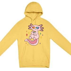 LGBTQ Pride Axolotl Rainbow Flag Premium Pullover Hoodie