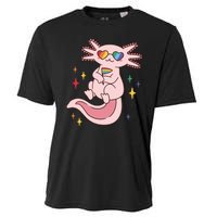 LGBTQ Pride Axolotl Rainbow Flag Cooling Performance Crew T-Shirt