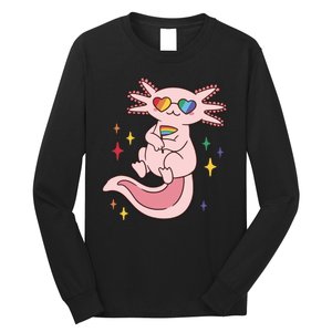 LGBTQ Pride Axolotl Rainbow Flag Long Sleeve Shirt