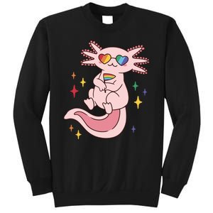 LGBTQ Pride Axolotl Rainbow Flag Sweatshirt