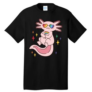 LGBTQ Pride Axolotl Rainbow Flag Tall T-Shirt