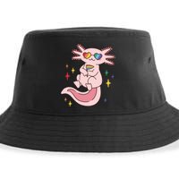 LGBTQ Pride Axolotl Rainbow Flag Sustainable Bucket Hat