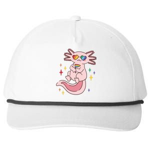 LGBTQ Pride Axolotl Rainbow Flag Snapback Five-Panel Rope Hat