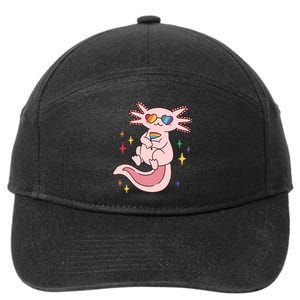 LGBTQ Pride Axolotl Rainbow Flag 7-Panel Snapback Hat