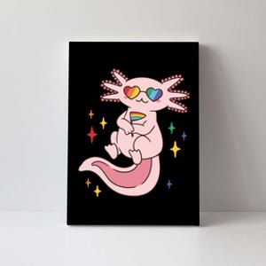 LGBTQ Pride Axolotl Rainbow Flag Canvas