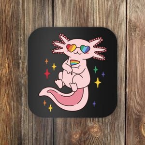 LGBTQ Pride Axolotl Rainbow Flag Coaster