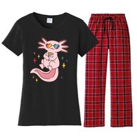 LGBTQ Pride Axolotl Rainbow Flag Women's Flannel Pajama Set