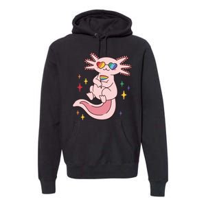 LGBTQ Pride Axolotl Rainbow Flag Premium Hoodie