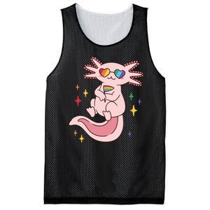 LGBTQ Pride Axolotl Rainbow Flag Mesh Reversible Basketball Jersey Tank