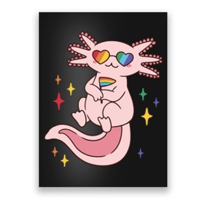 LGBTQ Pride Axolotl Rainbow Flag Poster