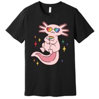 LGBTQ Pride Axolotl Rainbow Flag Premium T-Shirt