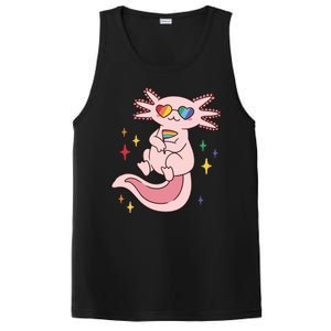 LGBTQ Pride Axolotl Rainbow Flag PosiCharge Competitor Tank