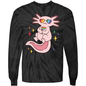 LGBTQ Pride Axolotl Rainbow Flag Tie-Dye Long Sleeve Shirt