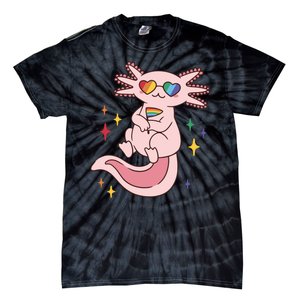 LGBTQ Pride Axolotl Rainbow Flag Tie-Dye T-Shirt