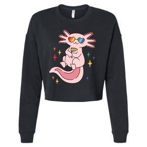 LGBTQ Pride Axolotl Rainbow Flag Cropped Pullover Crew