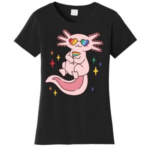 LGBTQ Pride Axolotl Rainbow Flag Women's T-Shirt