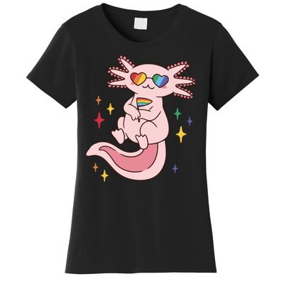 LGBTQ Pride Axolotl Rainbow Flag Women's T-Shirt