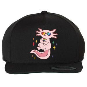 LGBTQ Pride Axolotl Rainbow Flag Wool Snapback Cap