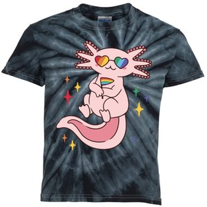 LGBTQ Pride Axolotl Rainbow Flag Kids Tie-Dye T-Shirt