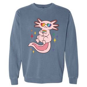 LGBTQ Pride Axolotl Rainbow Flag Garment-Dyed Sweatshirt