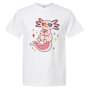 LGBTQ Pride Axolotl Rainbow Flag Garment-Dyed Heavyweight T-Shirt