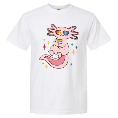 LGBTQ Pride Axolotl Rainbow Flag Garment-Dyed Heavyweight T-Shirt