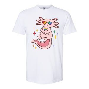 LGBTQ Pride Axolotl Rainbow Flag Softstyle CVC T-Shirt