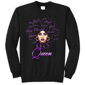 Leo Purple Afro Queen Black Zodiac Birthday Sweatshirt