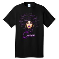 Leo Purple Afro Queen Black Zodiac Birthday Tall T-Shirt