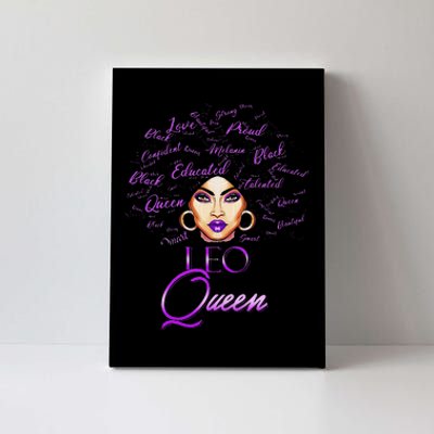 Leo Purple Afro Queen Black Zodiac Birthday Canvas