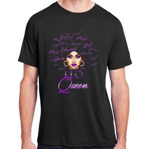 Leo Purple Afro Queen Black Zodiac Birthday Adult ChromaSoft Performance T-Shirt