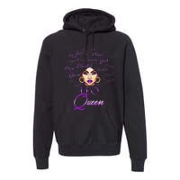 Leo Purple Afro Queen Black Zodiac Birthday Premium Hoodie